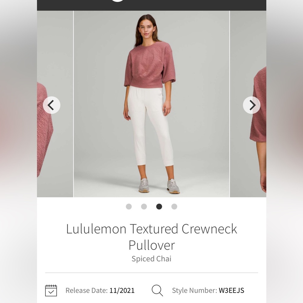 Lululemon textured pull over, spice chai, sz 4